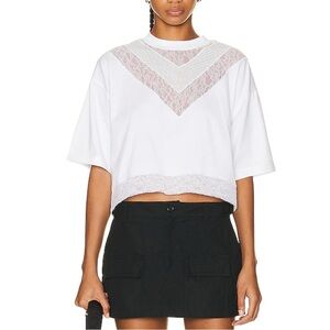 BURBERRY - Cropped Lace T- Shirt - L